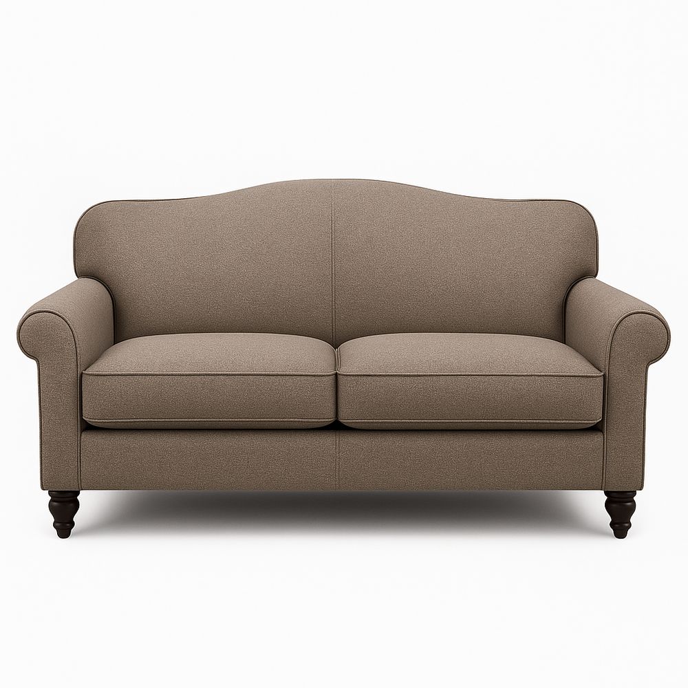 Sofá de dos plazas moderno, tapizado en tela suave, estructura de madera, estilo contemporáneo, color beige, ideal para sala de estar