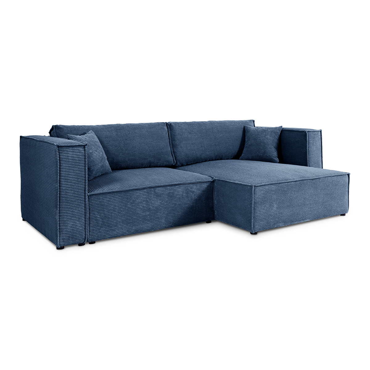 Sofá esquinero reversible convertible de 3 plazas en madera de pino azul xm7403n3