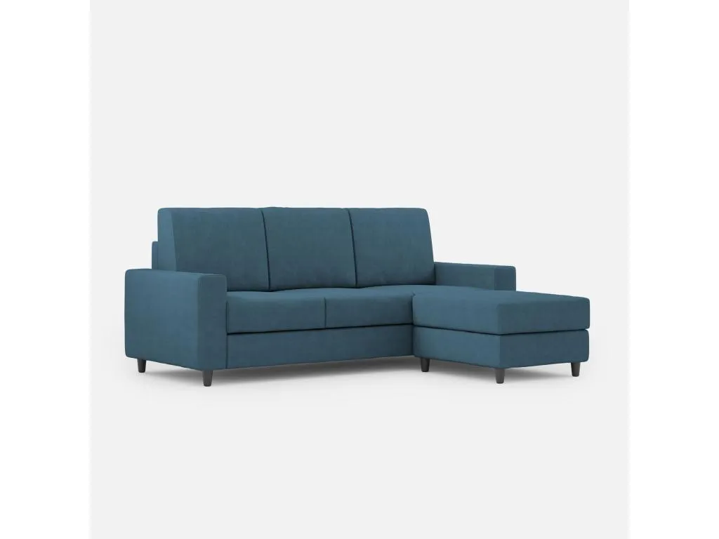 Sofá Banakdecoracion 3 plazas (tres plazas de 60 cm) puf dimensiones exteriores L.208 P.155 color aviación XQKO14622