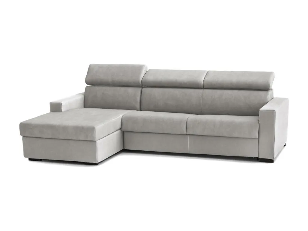 Sofá fijo Sancaldeco Sofá rinconera Made in Italy Sofá de salón con chaise longue en tejido acolchado - Península contenedor izquierda GWWJ52778