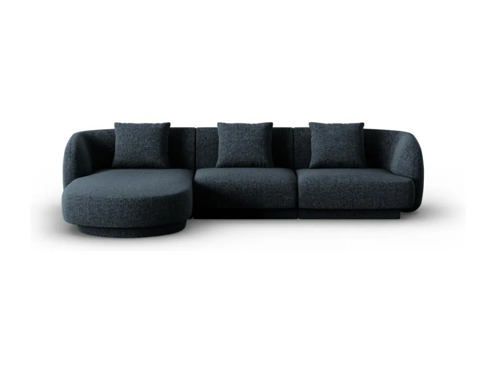 Francomuebleses - Sofá esquinero izquierdo Francomuebleses 4 plazas de tejido chenilla azul Francomuebleses - 255x156x70cm