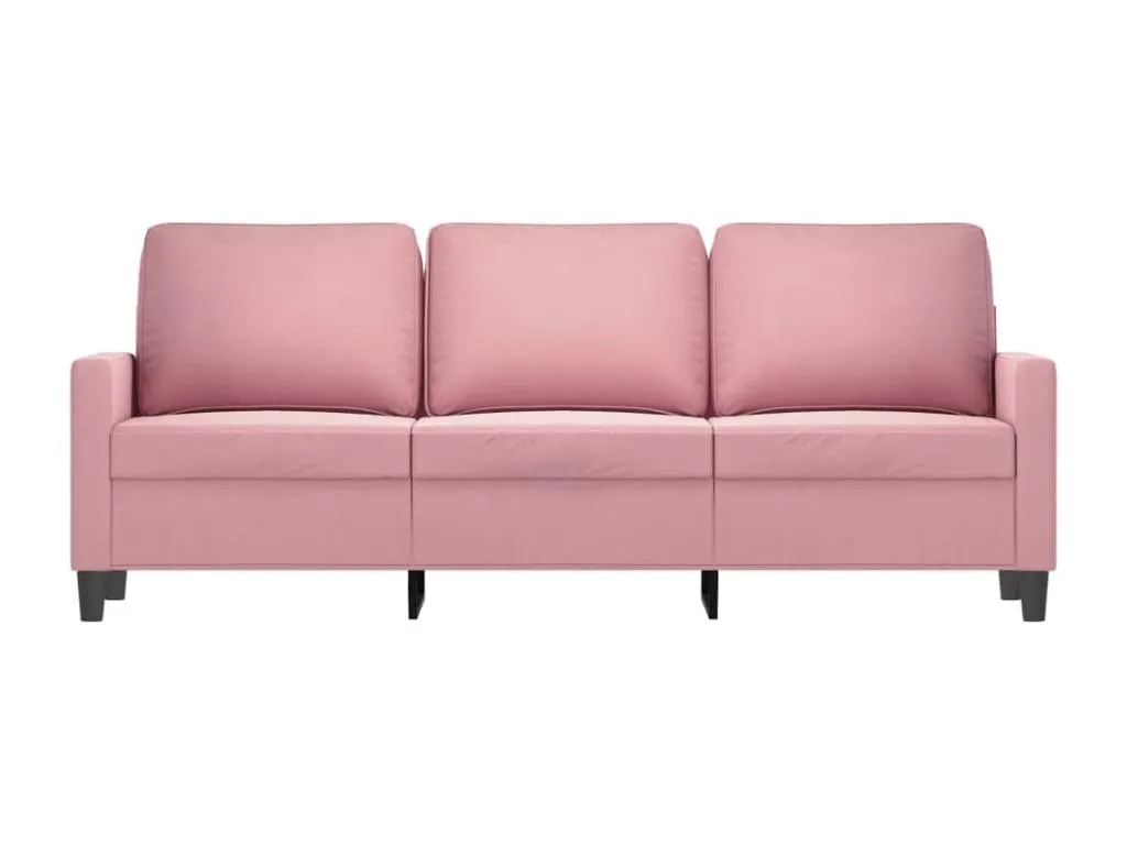 Sofá de 3 plazas terciopelo rosa 180 cm zpqy06871