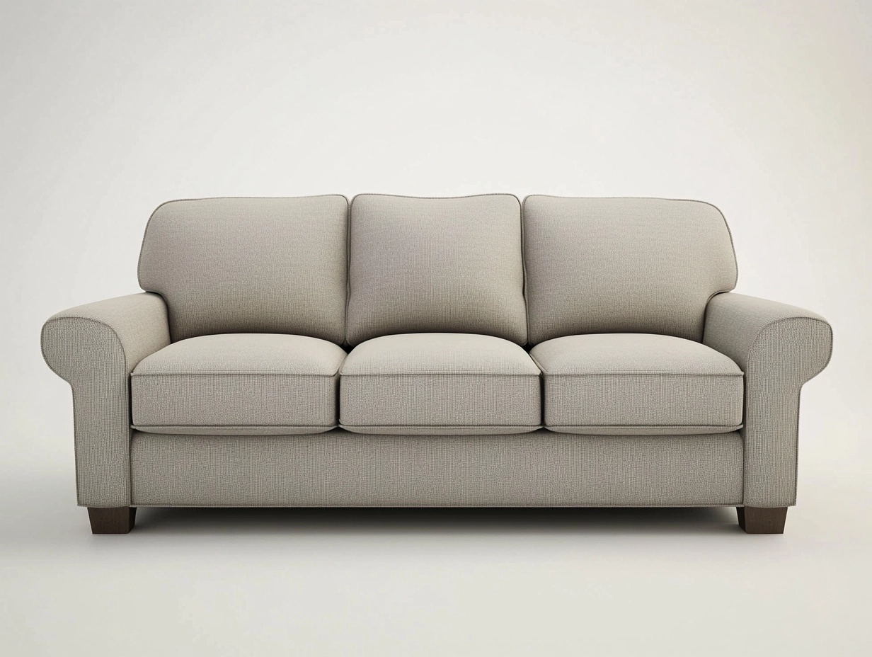 Sofá 3 plazas con cojines desmontables y brazos redondeados 220x95x90 cm