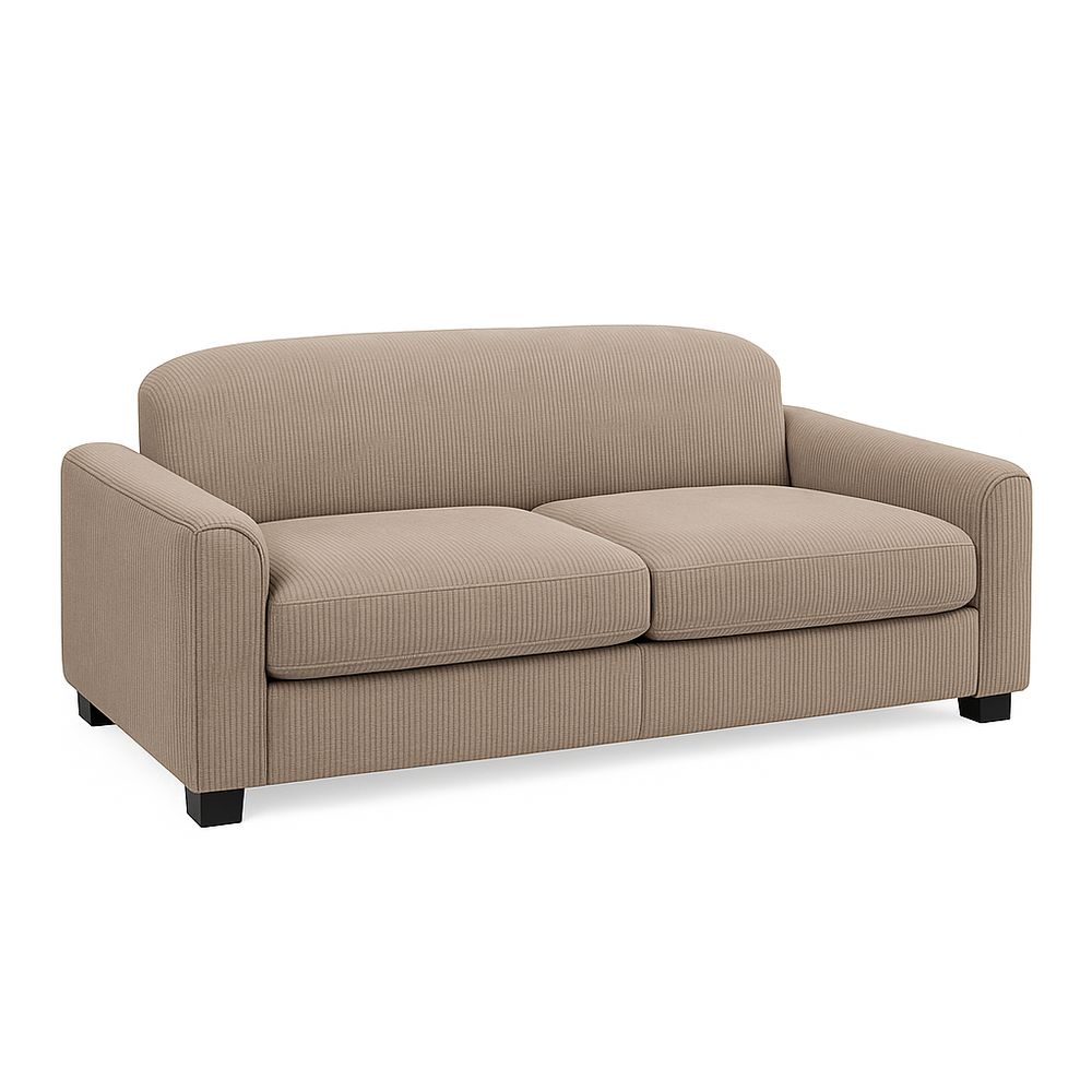 Sofá de dos plazas de estilo contemporáneo en color beige,tapizado en tela suave,ideal para sala de estar