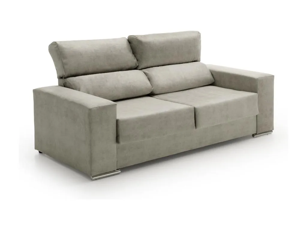 Sofa Reclinable Alkihogares Gris 2 Plazas
