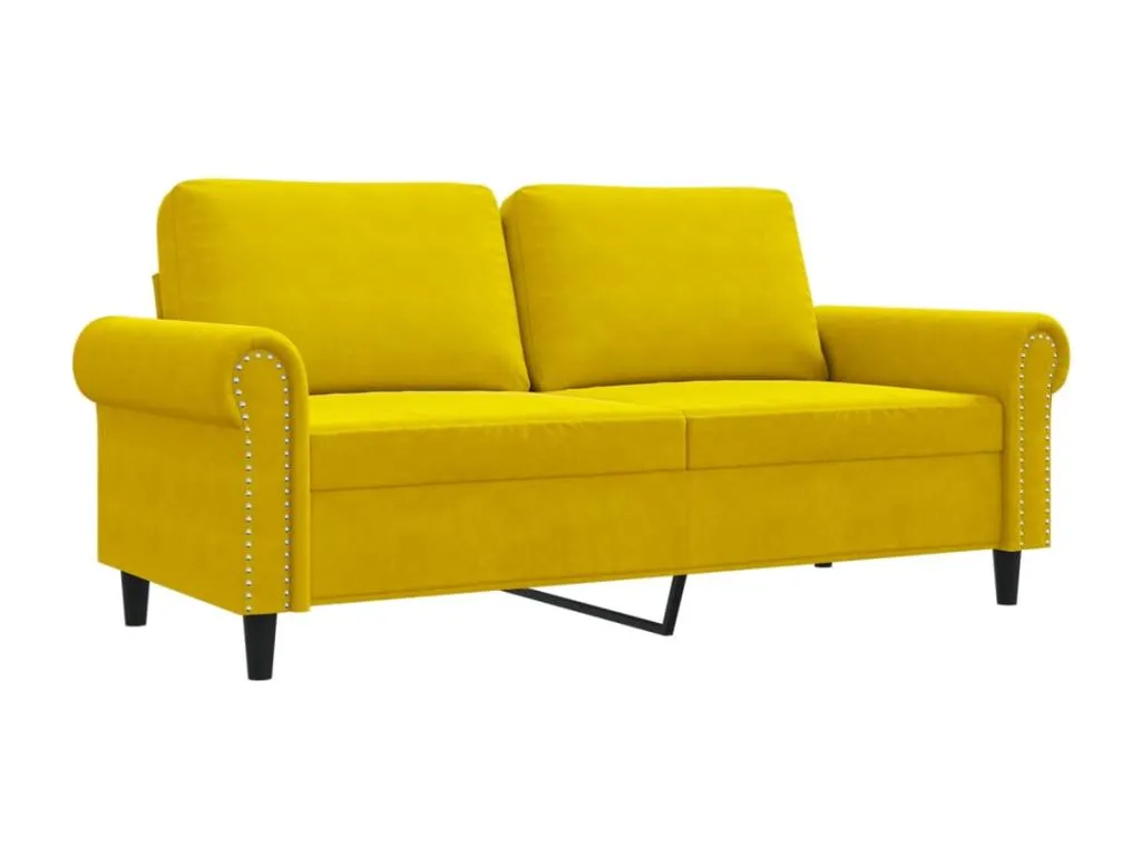 Sofá de 2 plazas terciopelo amarillo 140 cm 50154kxnd