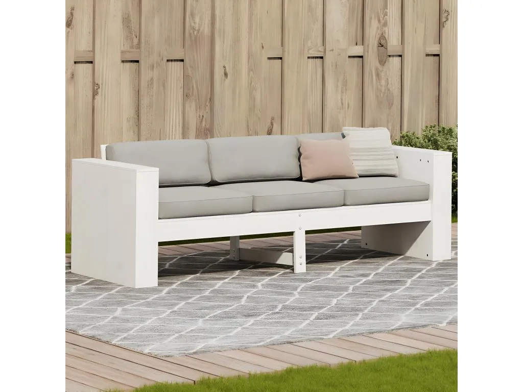 Sofá de jardín 3 plazas Francomuebleses maciza Francomuebleses blanco 189x60x62 cm