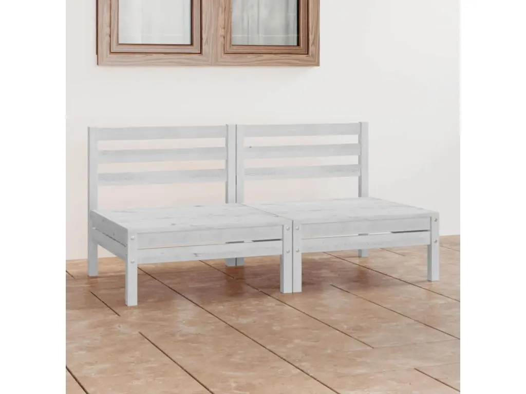 Sofá de jardín de 2 plazas Blanco Homepleno maciza de Homepleno uldn26697