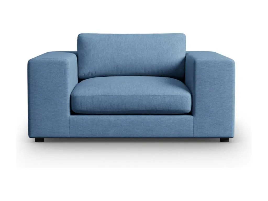 Homepleno - Sofá Homepleno 1.5 plazas de tejido estructural azul oscuro - 156x122x72cm 80118gnkl