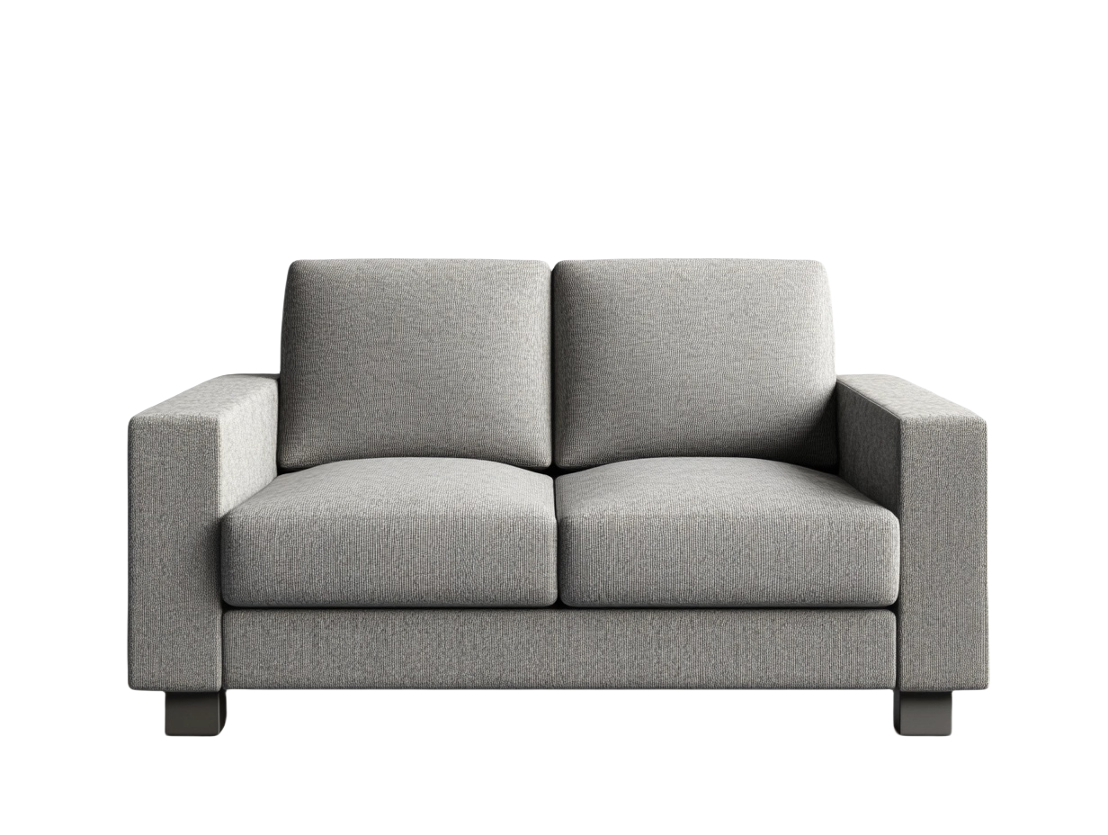 Sofá de 2 Plazas Gris Claro con Estructura de Madera