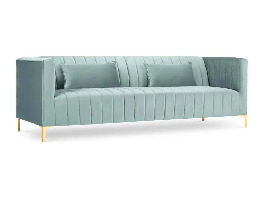 Alkihogares - Sofá Alkihogares 3 plazas de terciopelo menta - 220x85x74cm