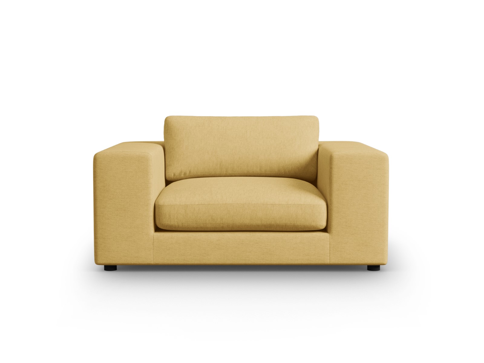 Sofá de 1.5 plazas en tela estructurada color amarillo db8474u8