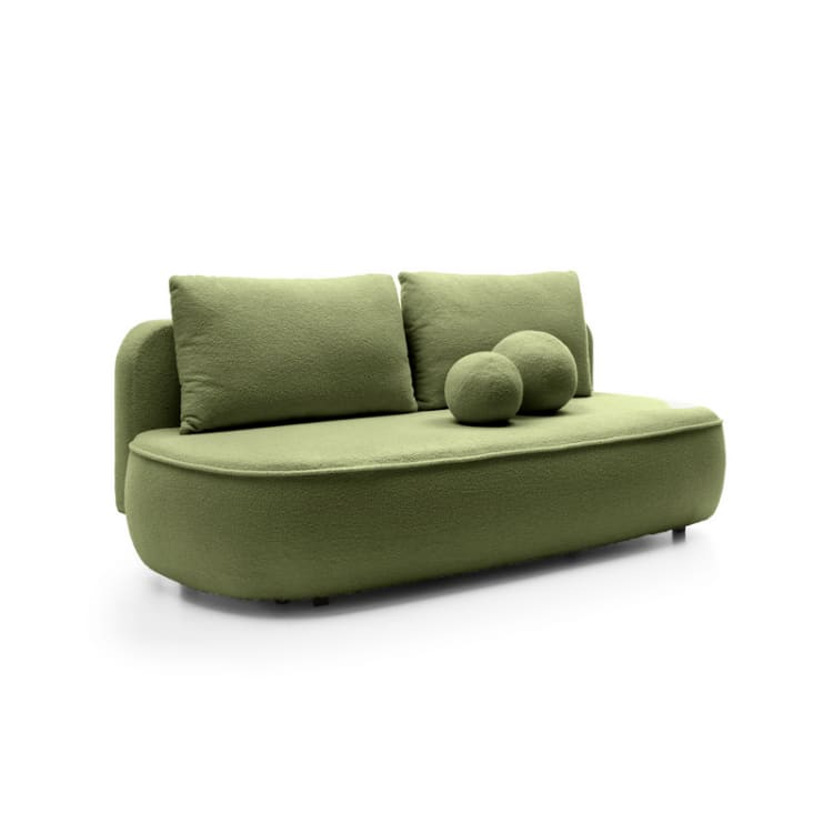 Sofá recto de 2 plazas en tela verde oliva mg0993l1