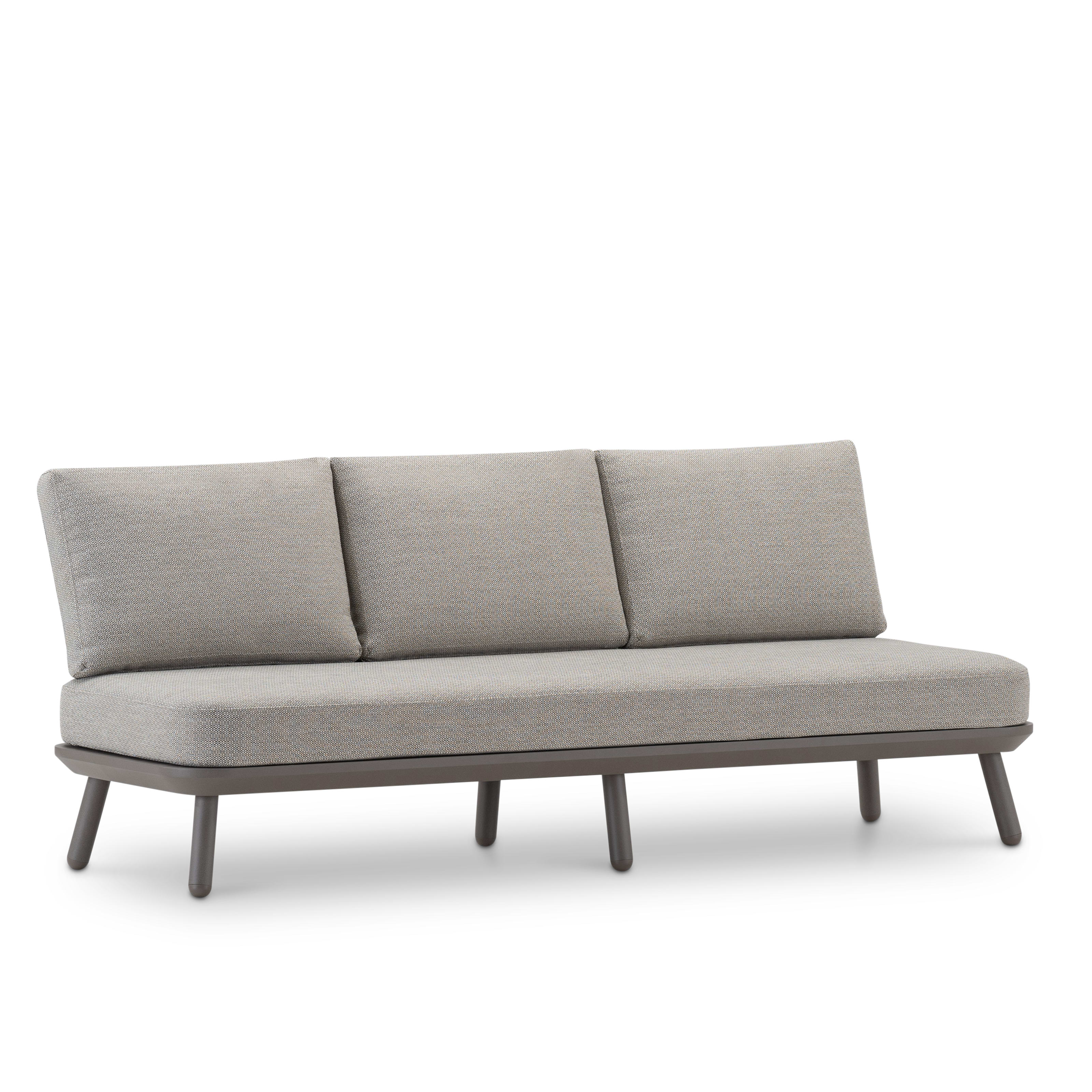 Sofá de jardín de 3 plazas en tono topo y cuerda beige lo9783f0