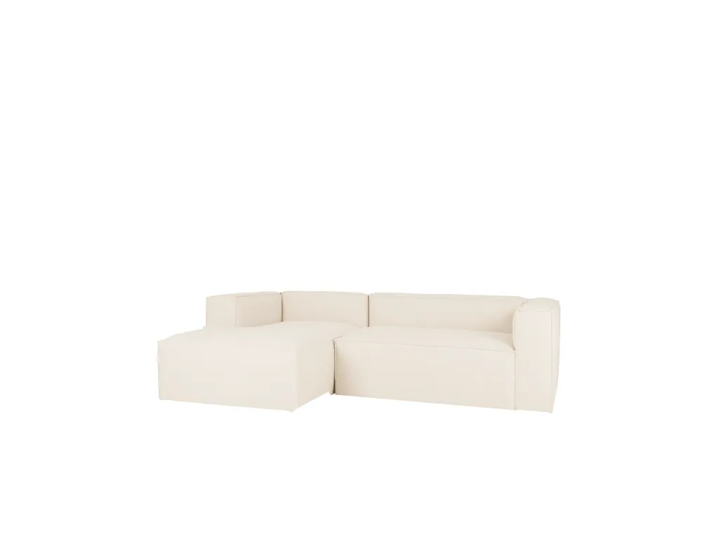 Sofá 4 plazas y chaise longue izquierdo color blanco roto 250x175cm - Decounico