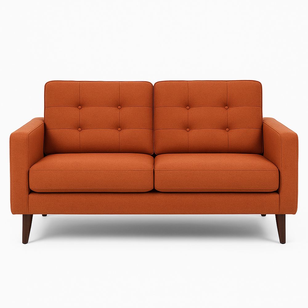 Sofá de Dos Plazas Moderno de Tela Naranja,Diseño Elegante,Ideal para Salón