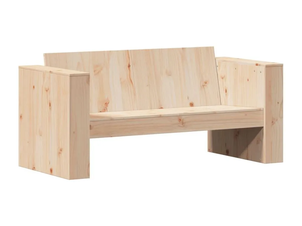 Hogarmini Sofá de jardín de 2 plazas Hogarmini maciza de Hogarmini 134x60x62 cm Marrón jifq55648