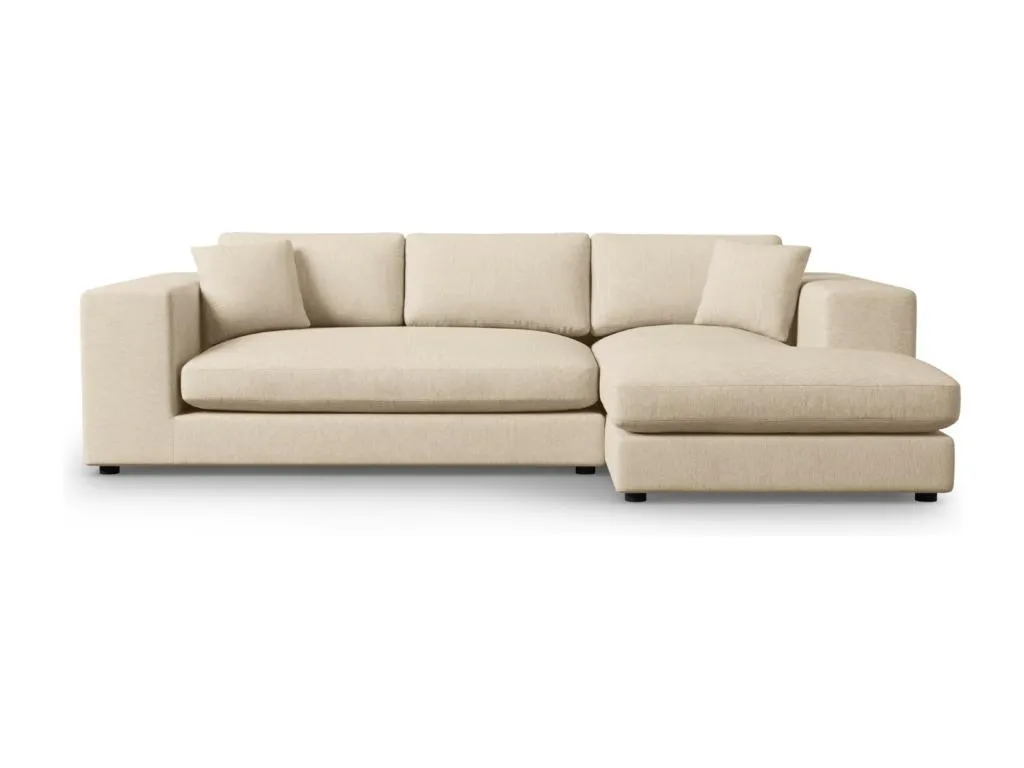 Banakdecoracion - Sofá esquinero derecho Banakdecoracion 5 plazas de tejido estructural beige - 282x174x72cm 70340SBDF