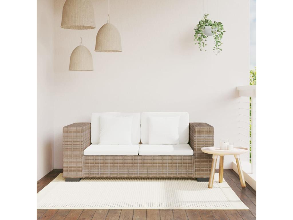 Conjunto de sofá de dos plazas 7 piezas ratán real 82718GBBW