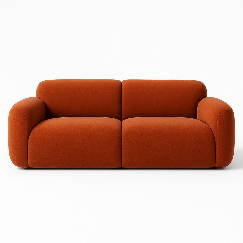 Sofá de Tela Terracota Rectangular 2 Plazas