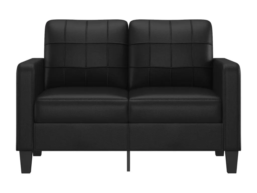 Sofá de 2 plazas de cuero sintético negro 120 cm zlid29751