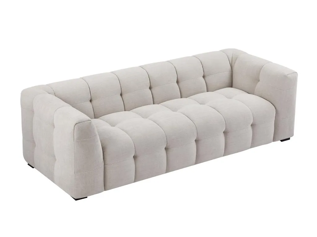 Sofá de 3 plazas de tela color beige Chiné Banakdecoracion XHXL72425