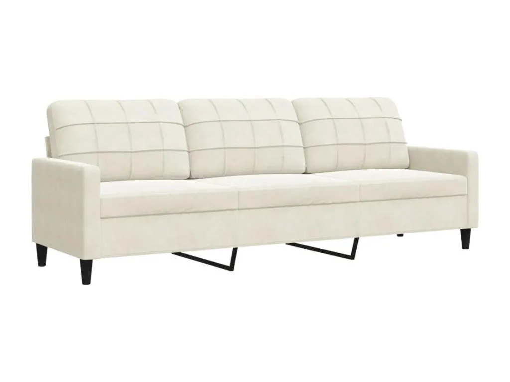 Sofá de 3 plazas terciopelo color crema 210 cm orjj77674