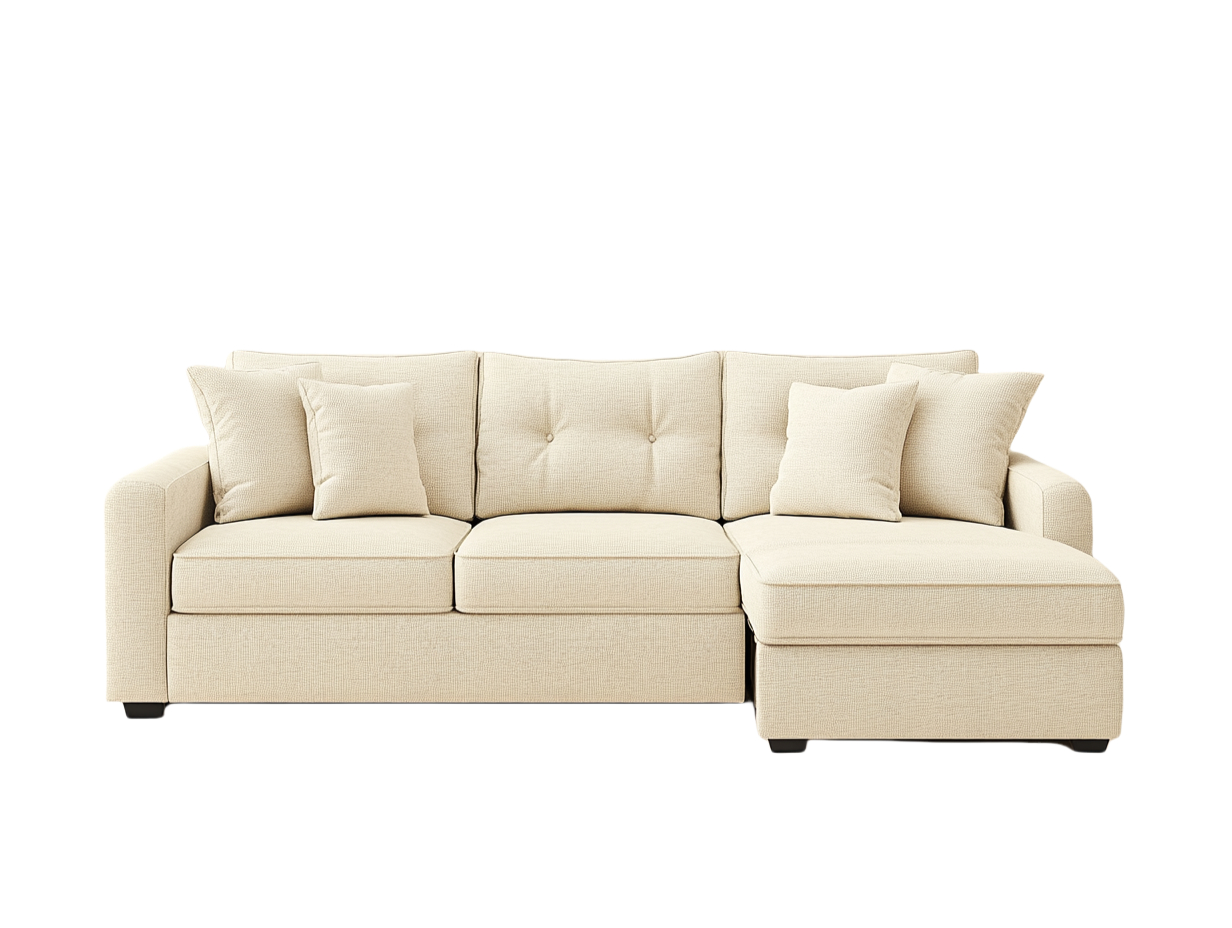 Sofá esquinero de 3 plazas con cojines, ideal para salón o sala de estar IK6908352