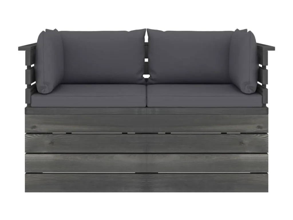 Sofá de palets de jardín 2 plazas y cojines Boverdeco maciza Boverdeco