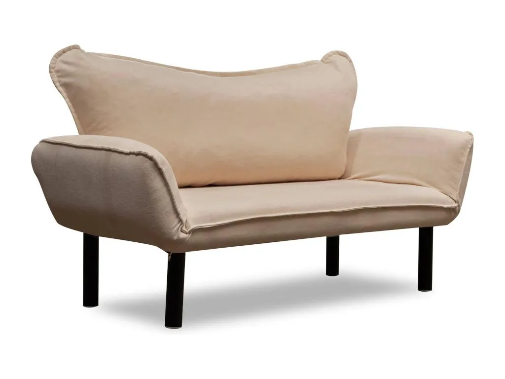Sofá cama 2 plazas Luxmbls Sofá transformable Sofá para invitados Sillón cama con almacenaje 140x65 h70 cm Crema 25249IDCF
