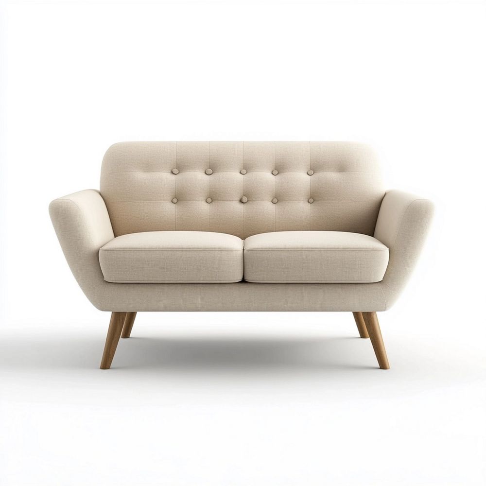 Sofá de Dos Plazas Tela Salón 150cm Confort Beige