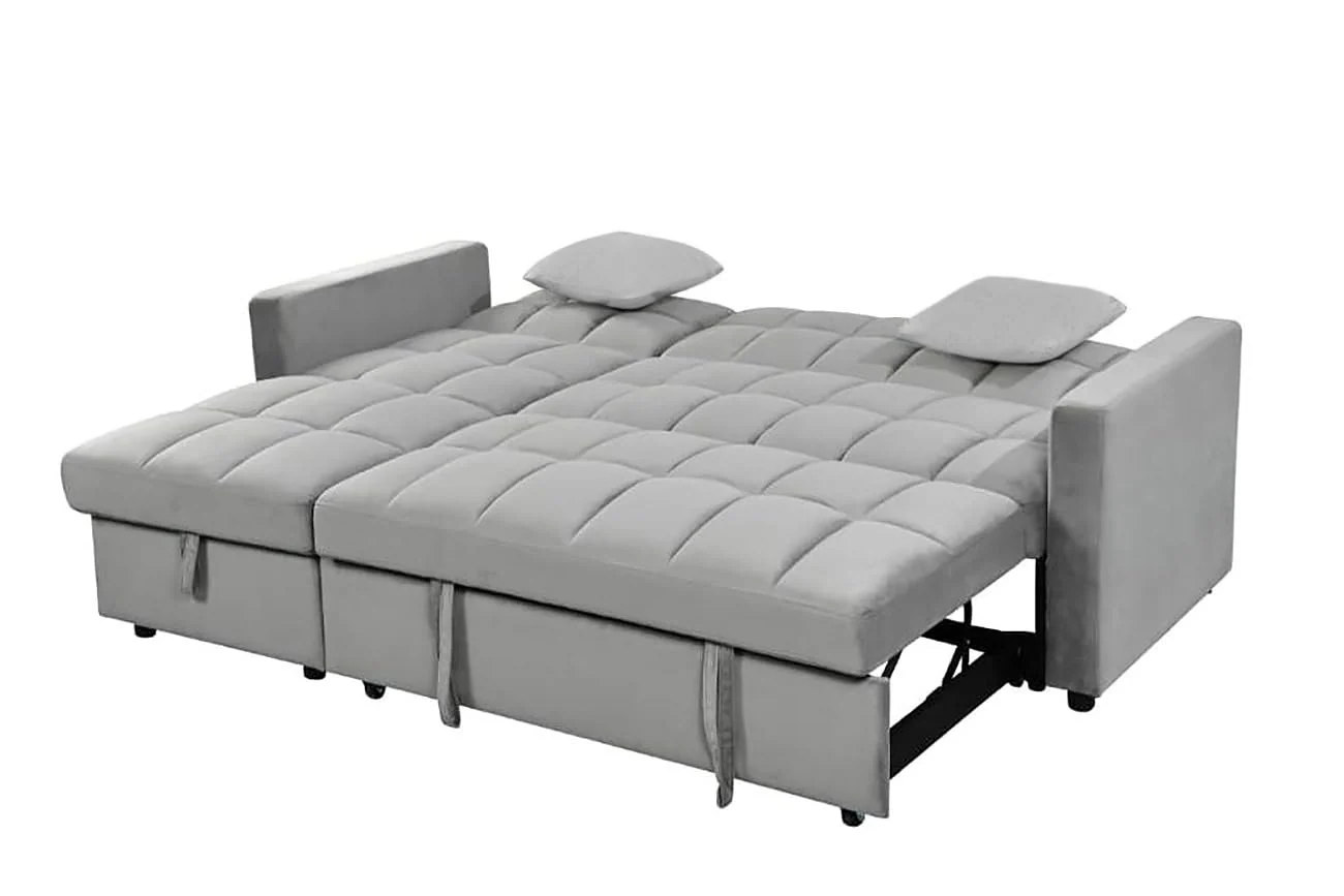 Sofá cama chaise longue reversible con arcón 210x145 cm