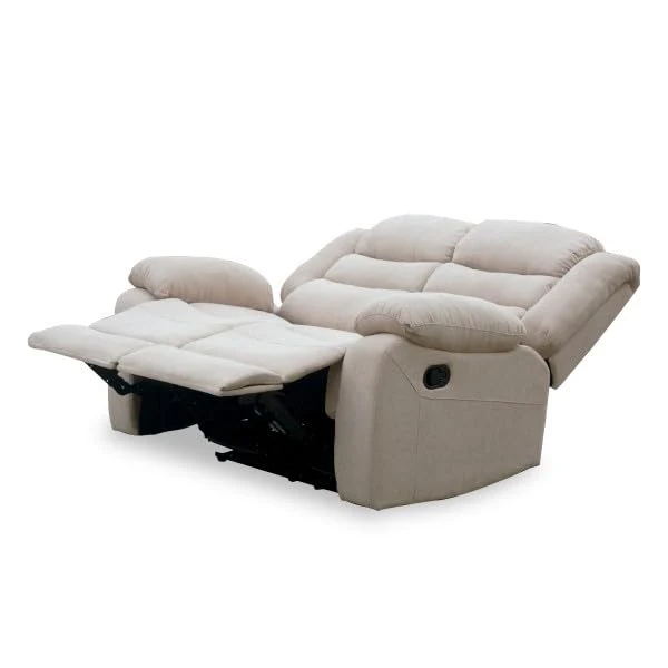Sofá relax manual 2 plazas microfibra beige