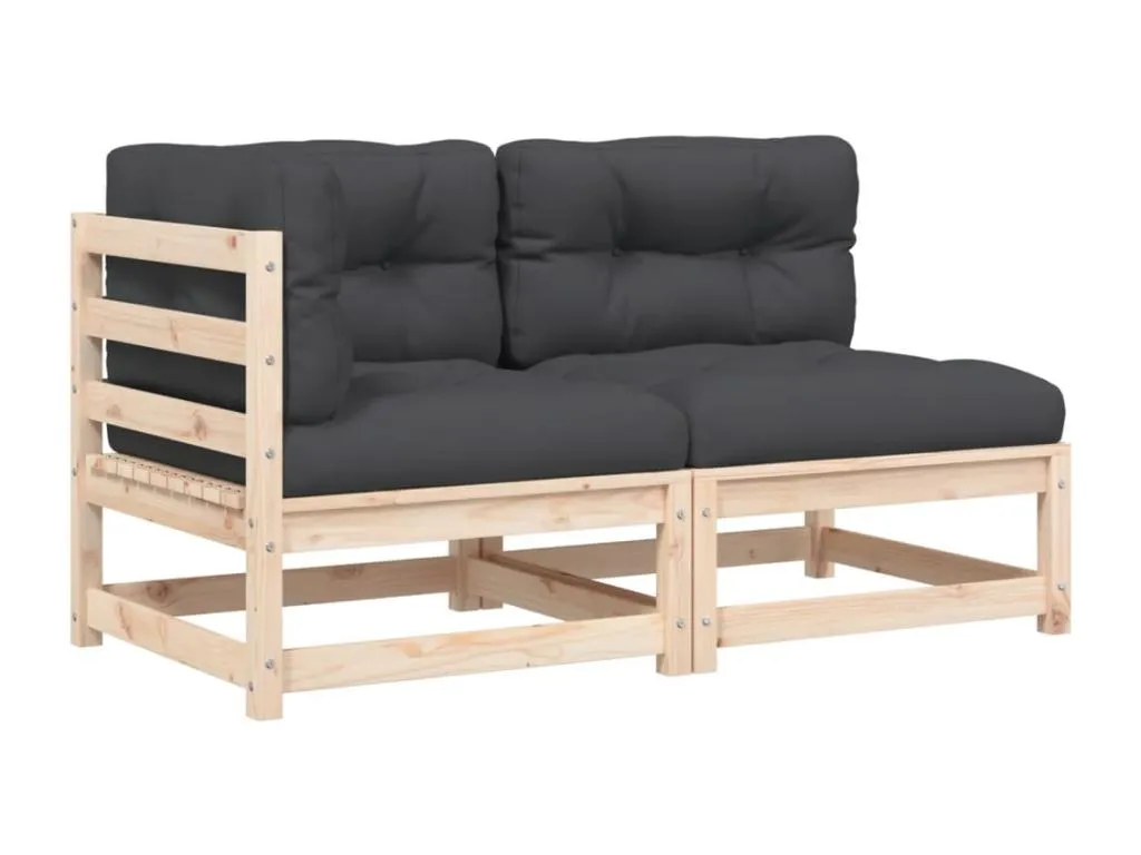 Sofá de jardín de 2 plazas con cojines Hogarsens maciza de Hogarsens