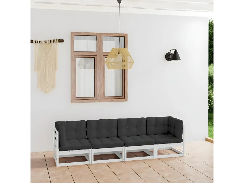 Sofá de jardín 4 plazas con cojines Luxmbls maciza de Luxmbls UVAK52013