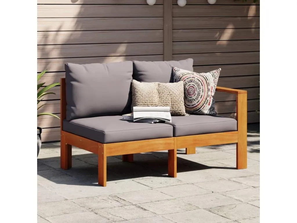 Sofá de jardín con 1 reposabrazos 2 plazas Decoencanto maciza Decoencanto