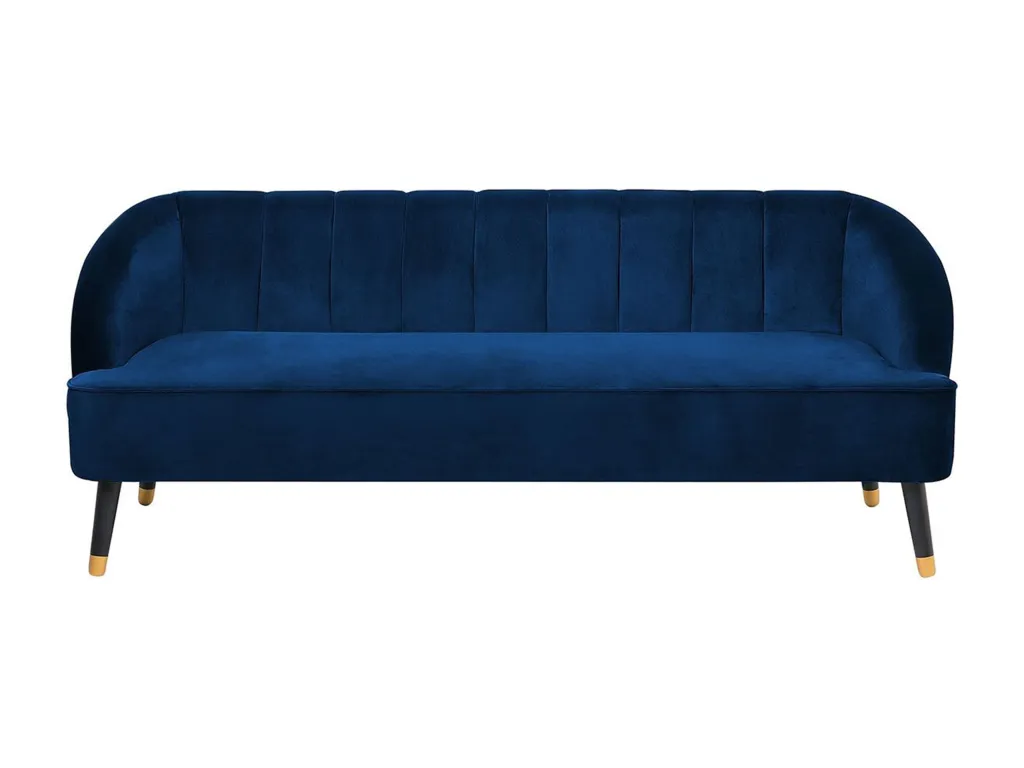 Sofá 3 plazas de terciopelo azul Micasacool