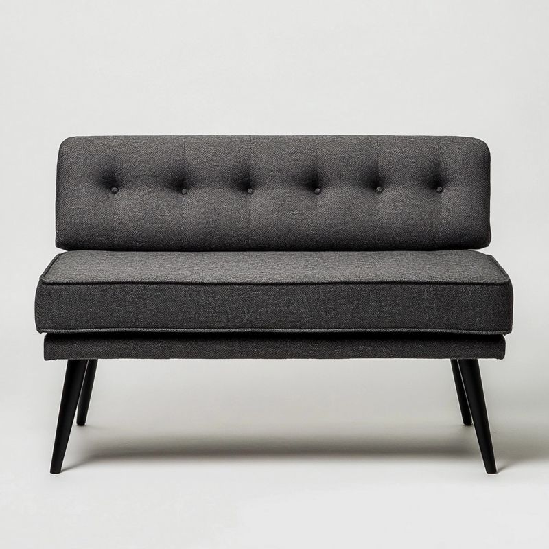 Sofá Dos Plazas Moderno Tapizado en Tela Gris 120x75x80cm para Sala de Estar