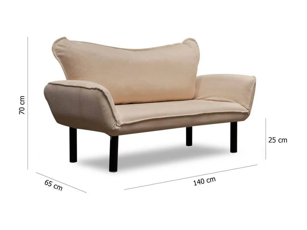Sofá cama 2 plazas Luxmbls Sofá transformable Sofá para invitados Sillón cama con almacenaje 140x65 h70 cm Crema 25249IDCF