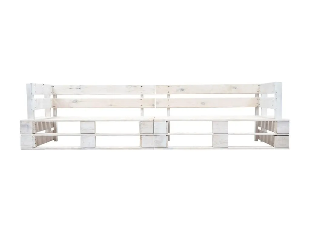 Sofá de jardín de palets de 2 plazas Decoencanto blanco