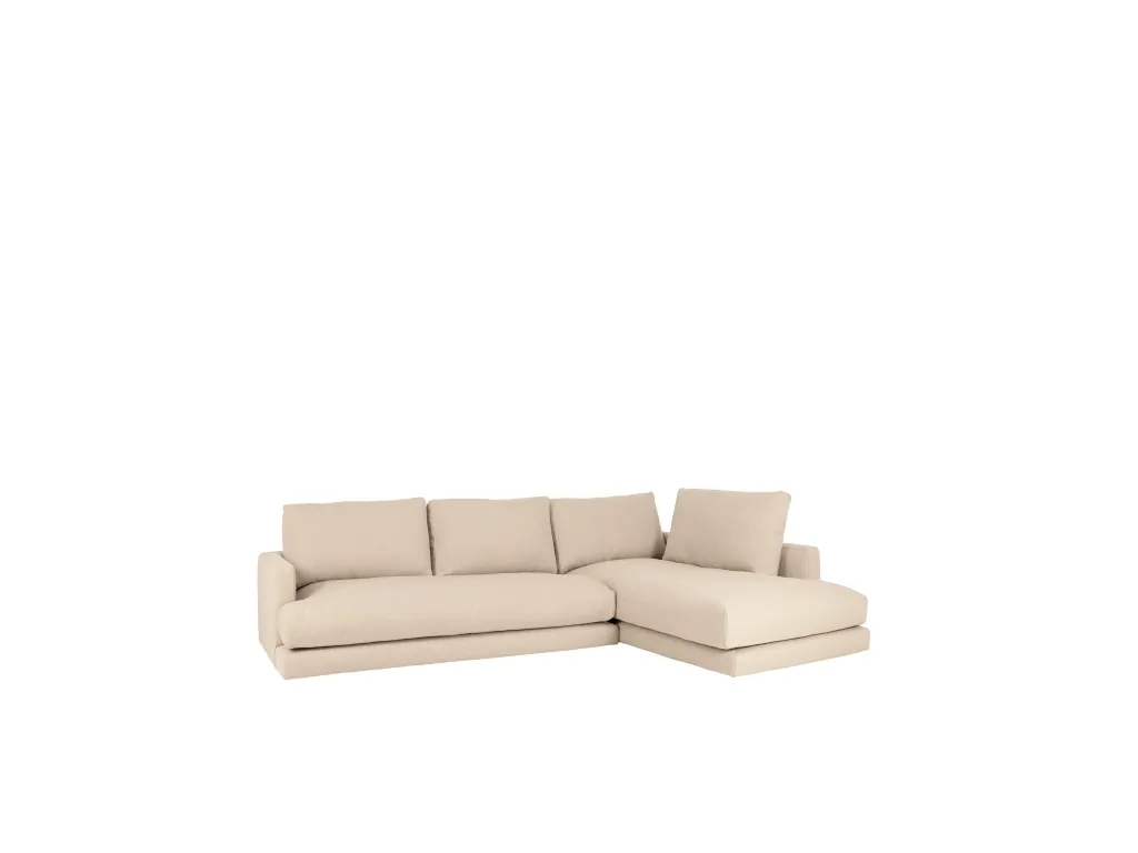 Sofá 3/4 plazas con chaise longue derecho tono beige 275x190cm - Luxmbls 30047VRNZ