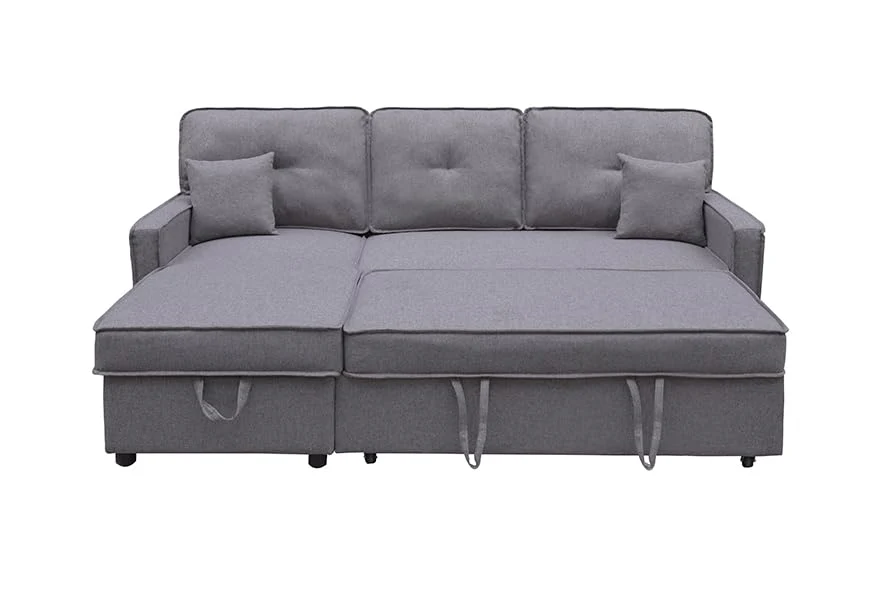 Sofá chaise longue cama 3 plazas con arcón gris