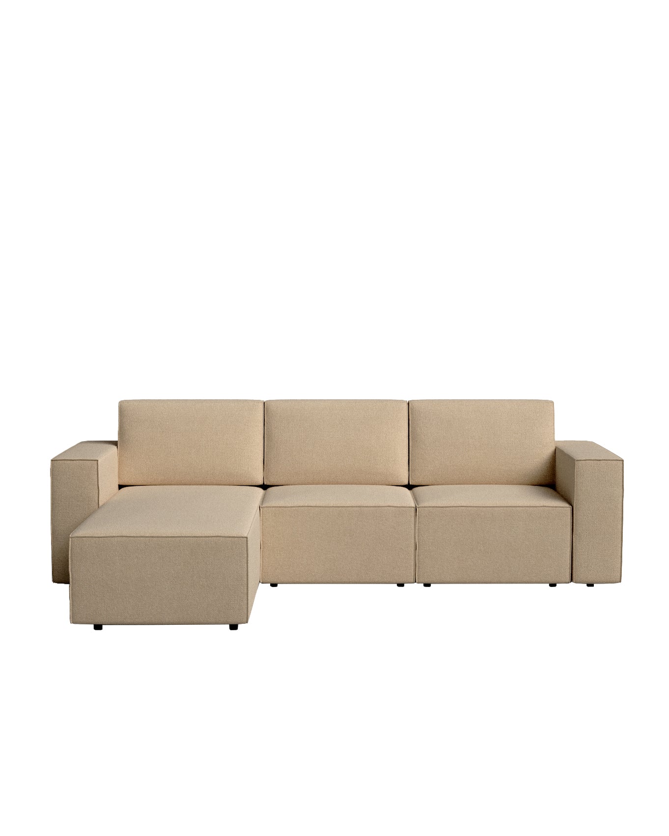 Sofá cama con chaise longue izquierda en tono marrón claro – 258x200 cm xs9630w3