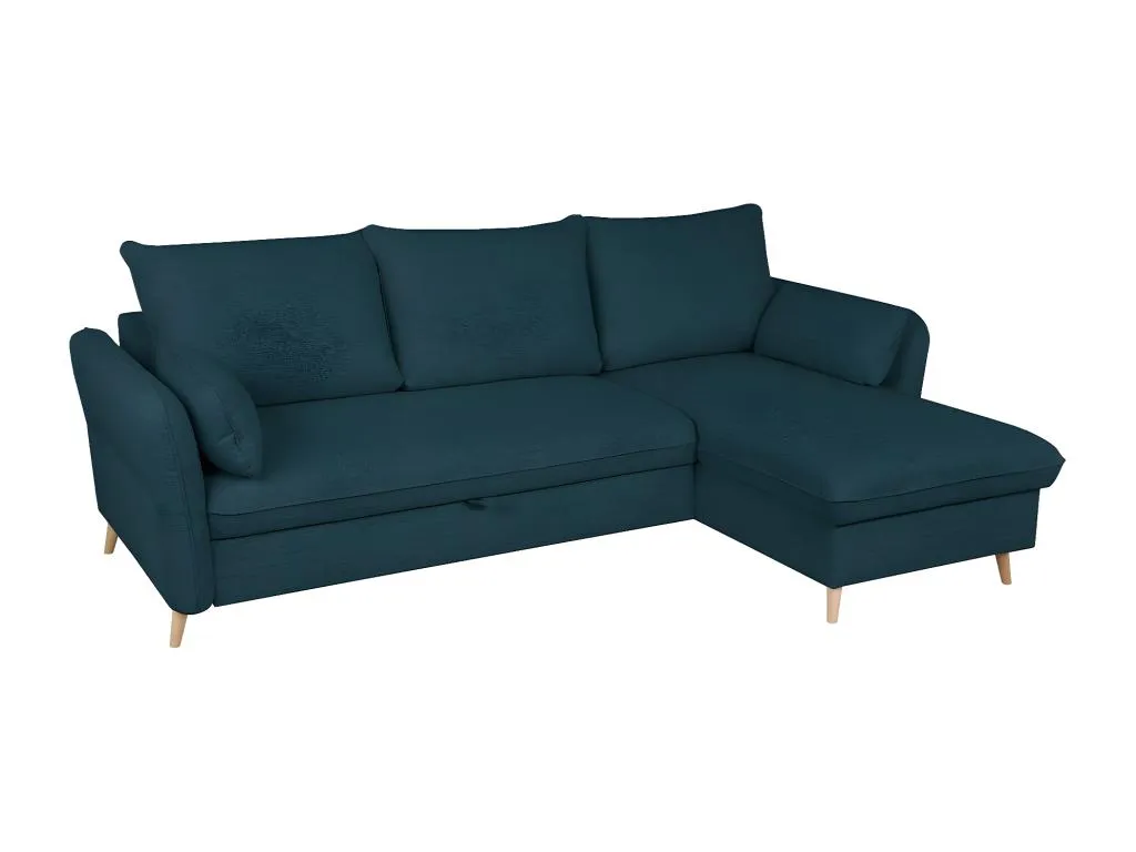 Sofá cama con chaise longue 3-4 plazas con canapé de tela azul Casabellaes y Casabellaes UAPV26029