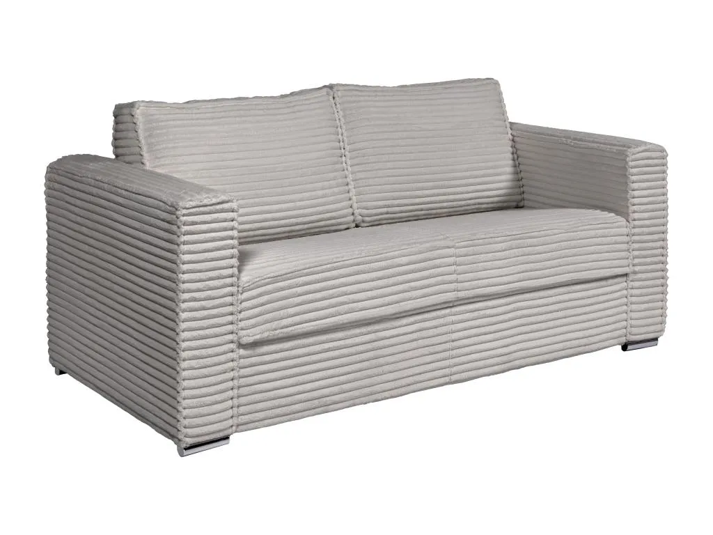 Sofá cama de 3 plazas de apertura rápida de pana gris claro - Cama de 140 cm - Colchón de 14 cm Casabellaes 15205VGVI