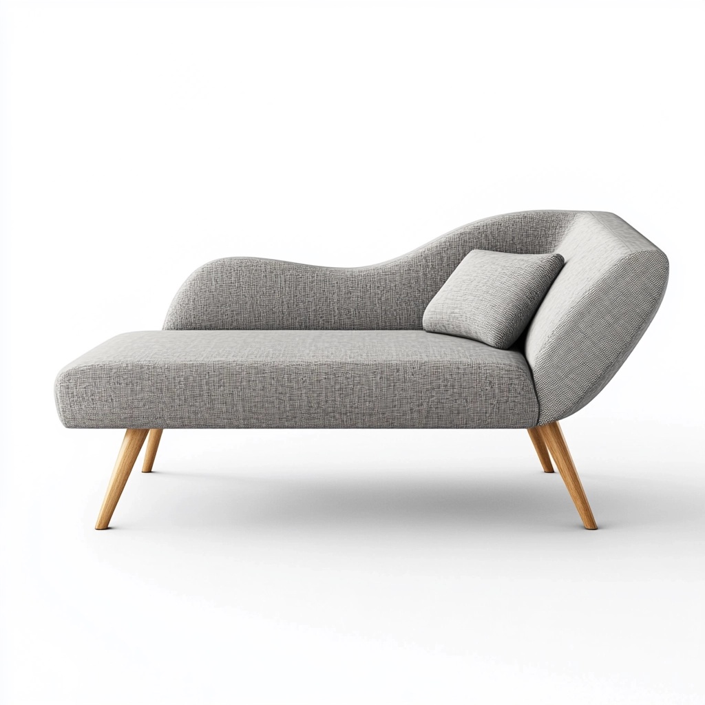 Sofá moderno en forma de chaise longue gris para sala de estar