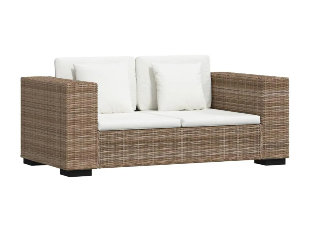 Conjunto de sofá de dos plazas 7 piezas ratán real 82718GBBW