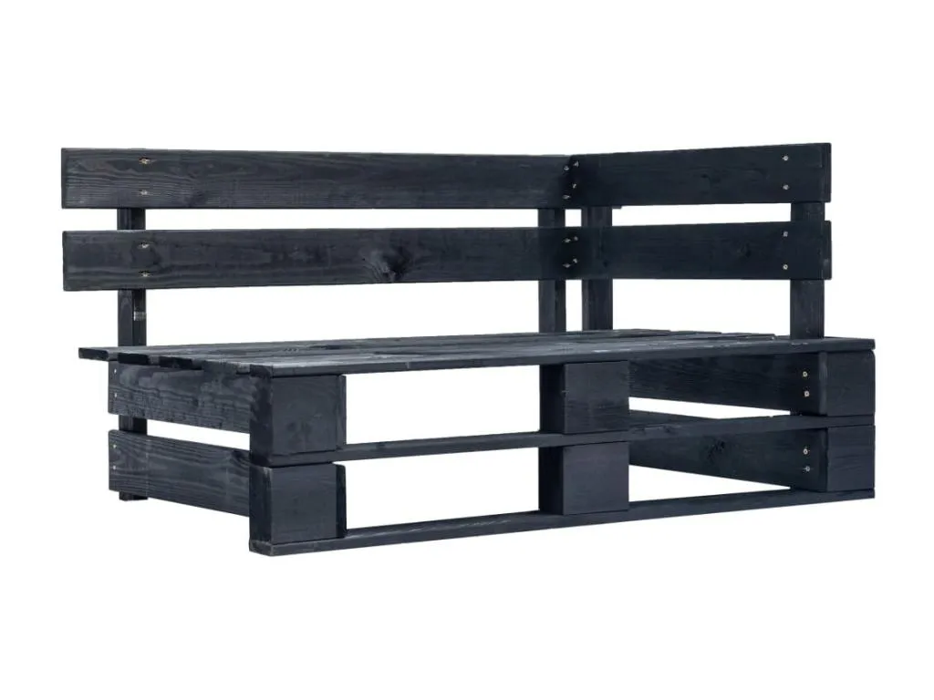 Sofá de palets 2 plazas cojines Patriciabaezcasa impregnada negro