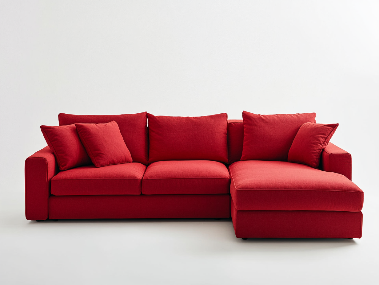 Sofá chaise longue rojo para sala de estar KS2240343