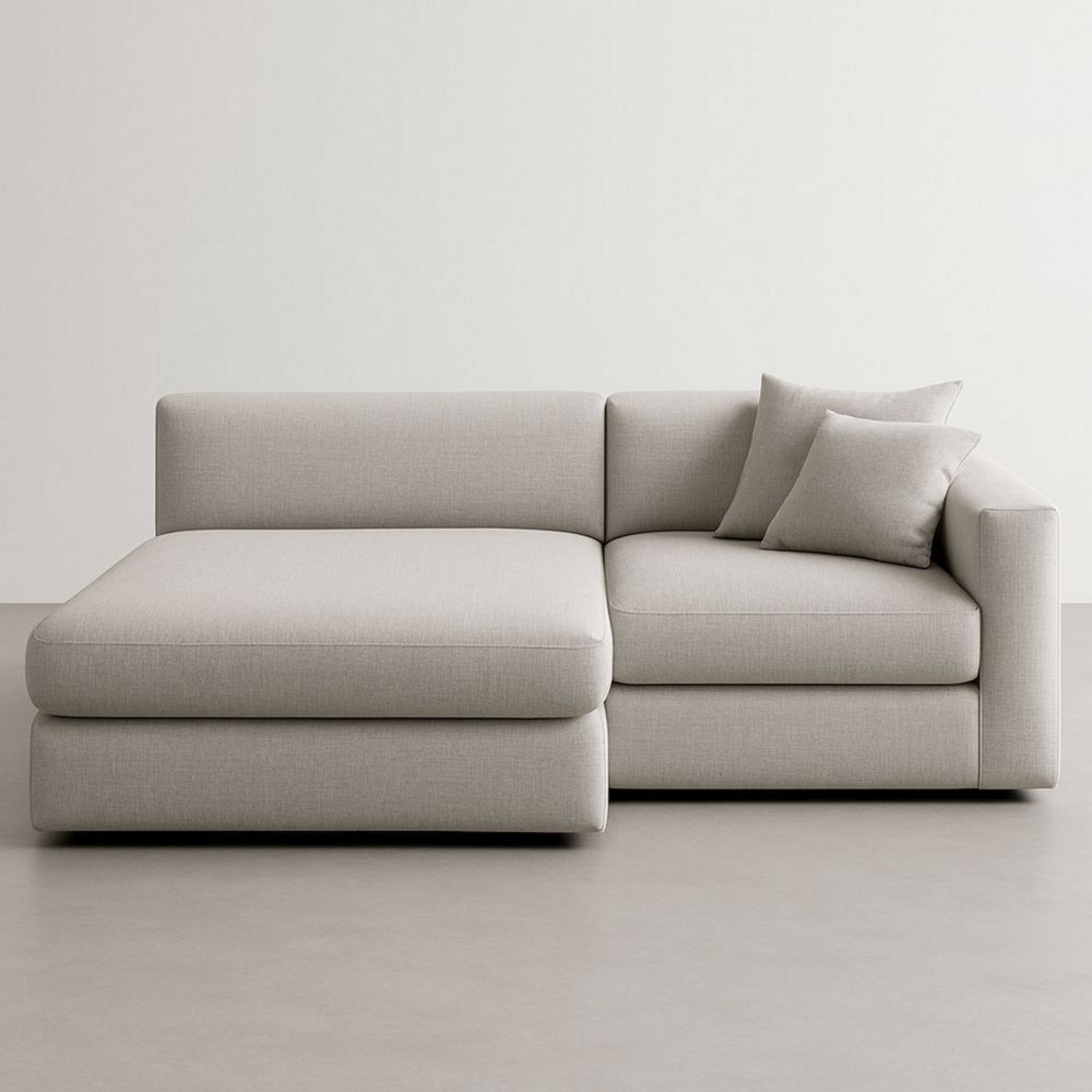 Sofá chaise longue en forma de L Beige Tela Poliéster 250x160x85 cm